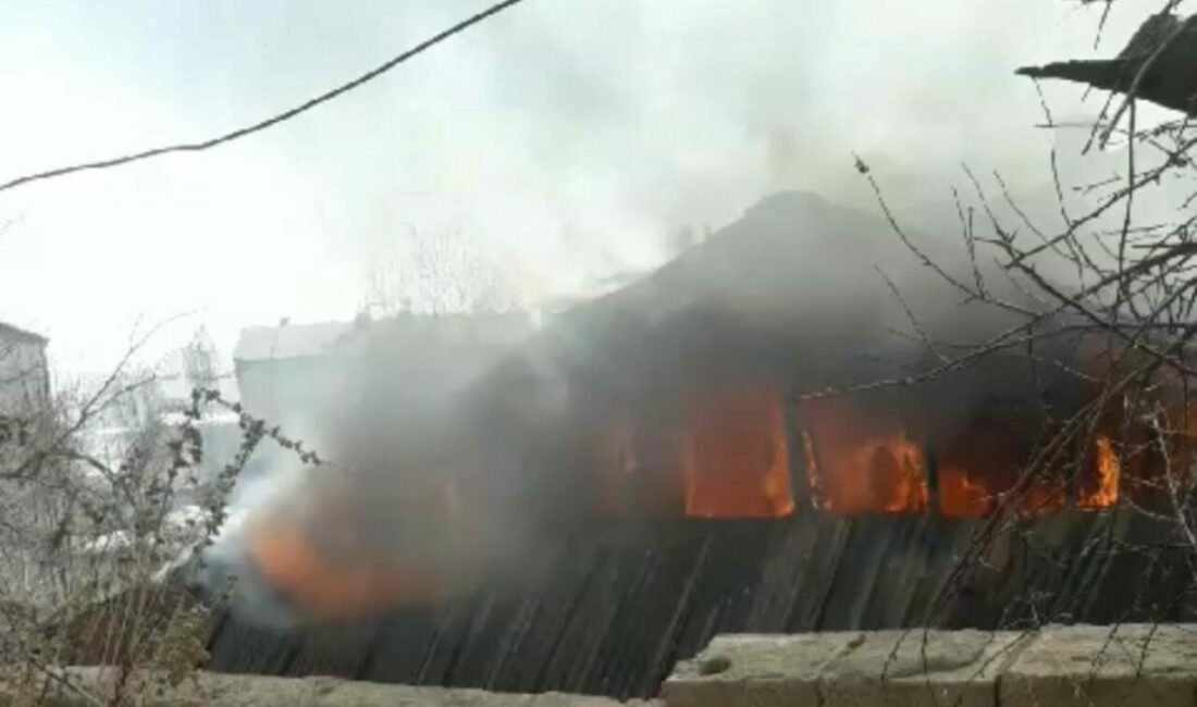 Hakkari’nin Yüksekova ilçesinde yanan