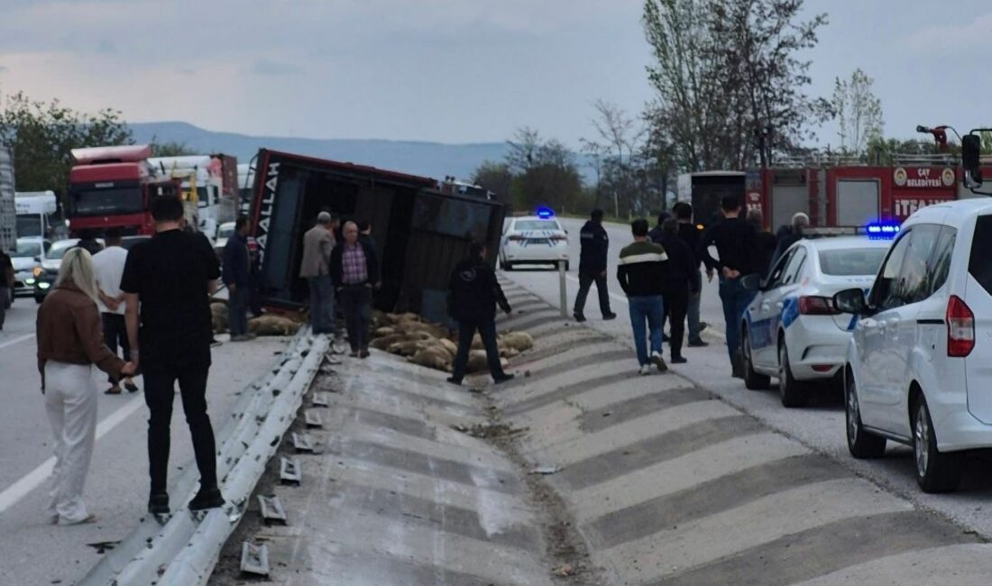 Afyonkarahisar’da kontrolden çıkarak devrilen