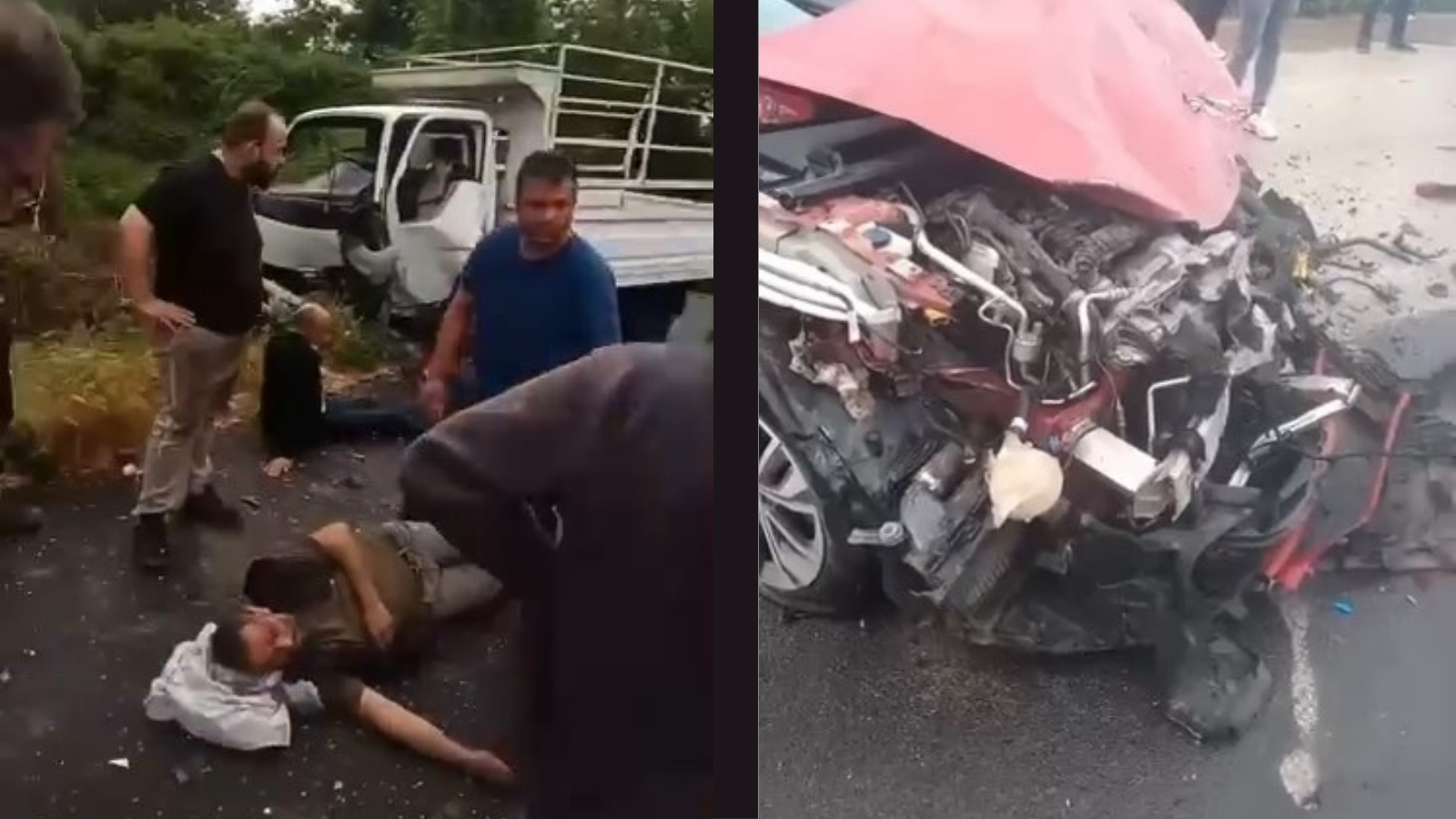 Kamyonet ile otomobil çarpıştı: 2 yaralı