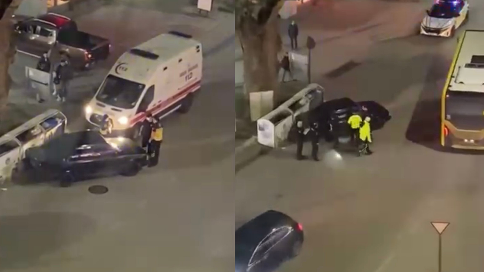 Kaza yapan alkollü sürücü kendini araca kilitledi